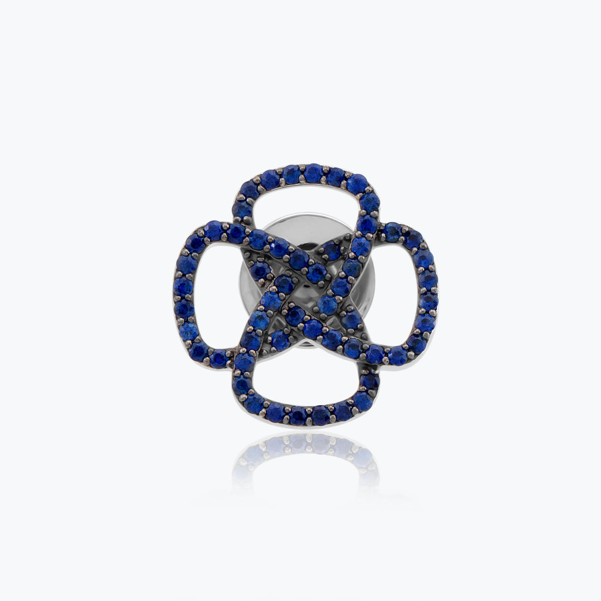 14K Altın Eternity Knot Broş Küçük, sonsuzluk döngüsü sembolü, 0.96k safir taşlı.