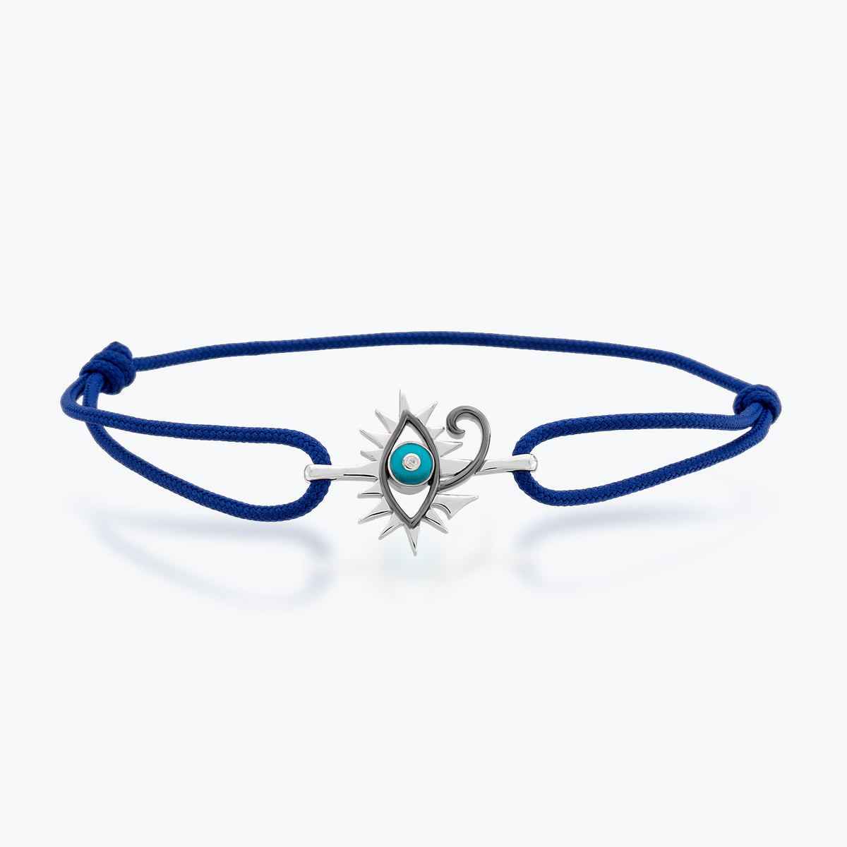 14K Altın Horus Eye Bileklik Beyaz, Mısır tanrısı Horus'un sol gözü, vicdanın gözü sembolü.