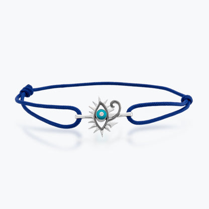 14K Altın Horus Eye Bileklik Beyaz, Mısır tanrısı Horus'un sol gözü, vicdanın gözü sembolü.