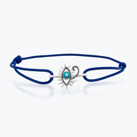 14K Altın Horus Eye Bileklik Beyaz, Mısır tanrısı Horus'un sol gözü, vicdanın gözü sembolü.