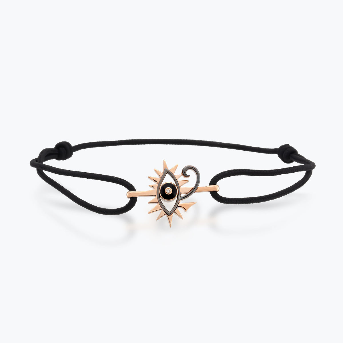 14K Rose Altın Horus Eye Bileklik, Mısır tanrısı Horus'un sol gözü ve iç dünyanın yansıması sembolü.