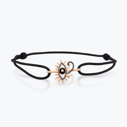 14K Rose Altın Horus Eye Bileklik, Mısır tanrısı Horus'un sol gözü ve iç dünyanın yansıması sembolü.