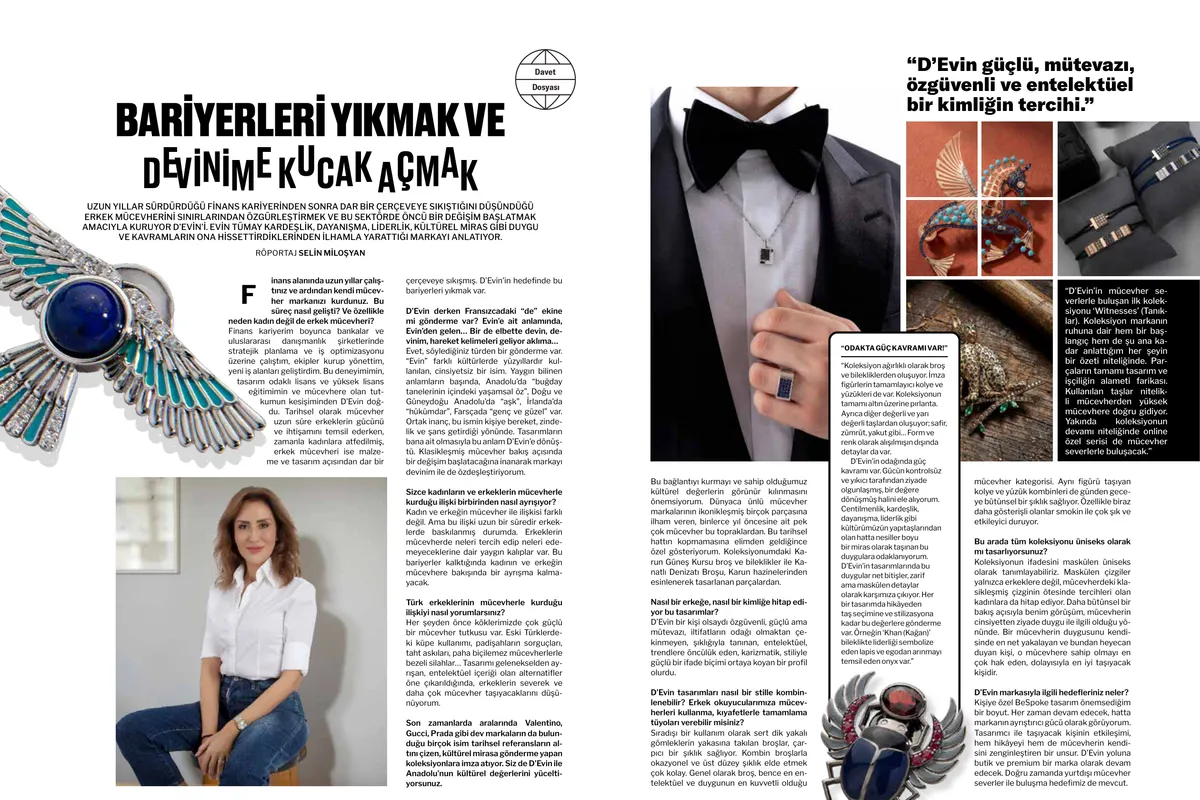 GQ Türkiye, Nisan 2026 sayısındaki röportaj sayfası